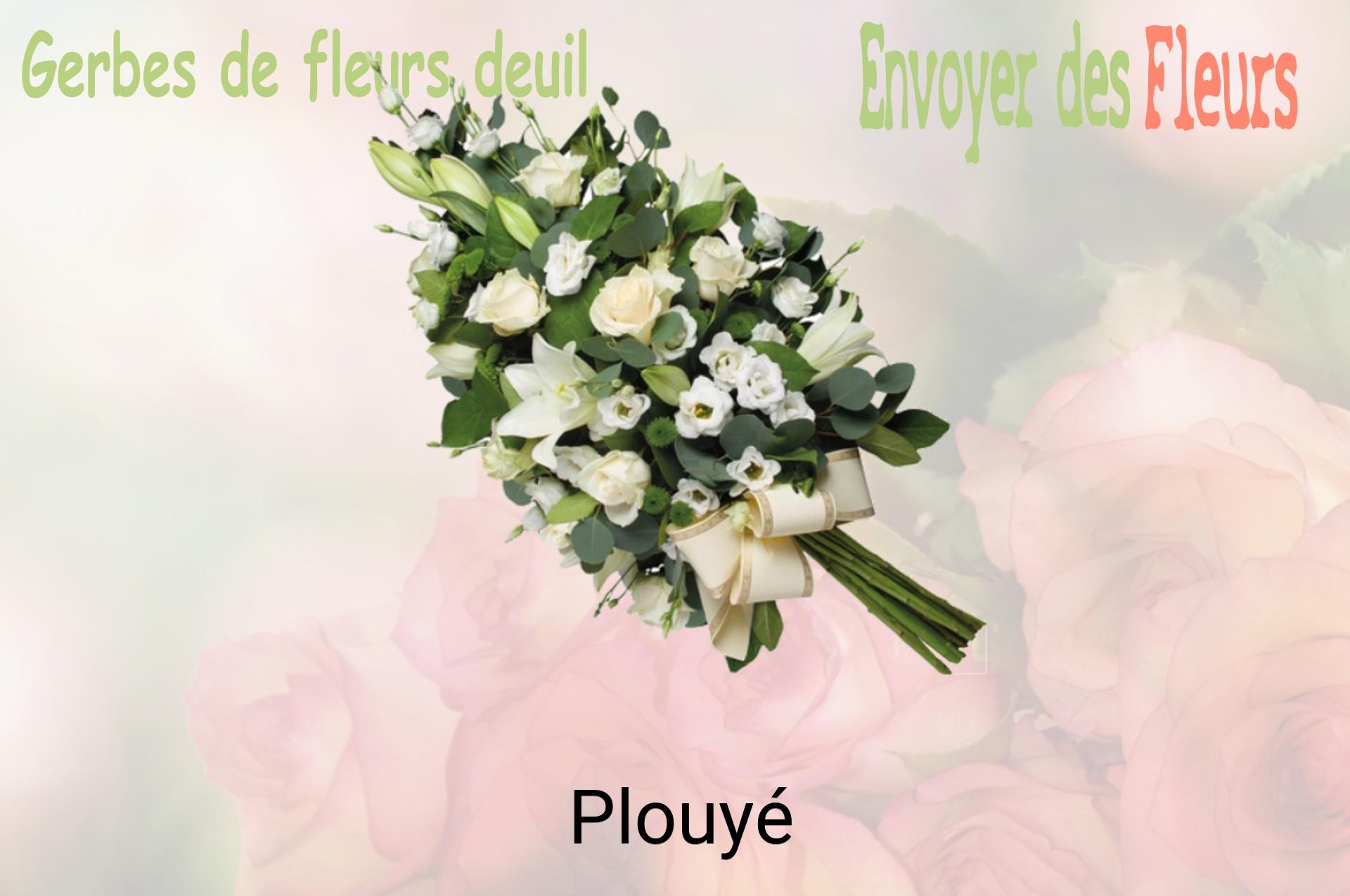 Gerbe de fleurs de deuil livrée à Plouyé